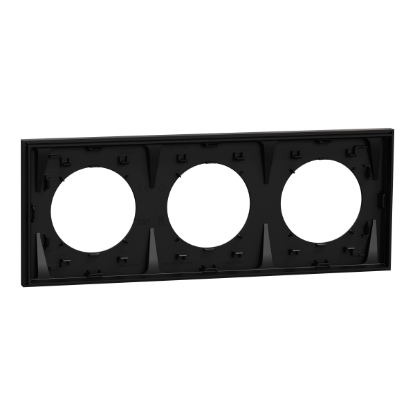 Vignette 3 produit Ref : S940706 | New Odace  - plaque de finition 3 postes - couleur Noir onyx