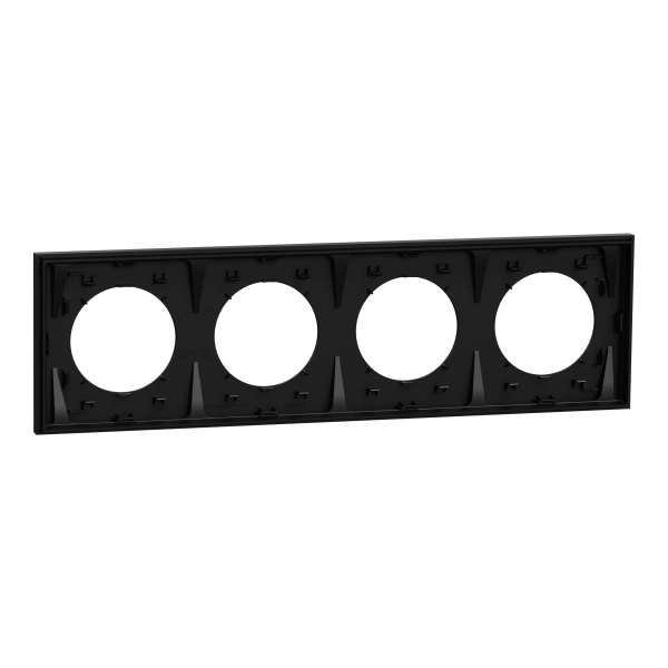 Vignette 3 produit Ref : S940708 | New Odace  - plaque de finition 4 postes - couleur Noir onyx