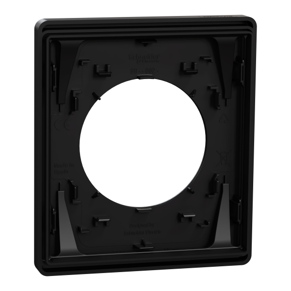 Vignette 3 produit Ref : S940802 | New Odace  Architecte - plaque de finition 1 poste - couleur Noir onyx