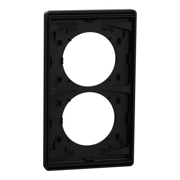Vignette 3 produit Ref : S940814 | New Odace  Architecte - plaque 2 postes entraxe spcifique 57mm - Noir onyx
