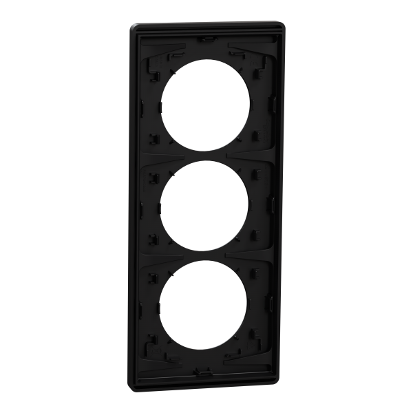 Vignette 3 produit Ref : S940816 | New Odace  Architecte - plaque 3 postes entraxe spcifique 57mm - Noir onyx