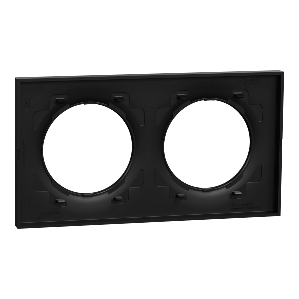Vignette 3 produit Ref : S949704 | New Odace  Origine - plaque de finition 2 postes - couleur noir
