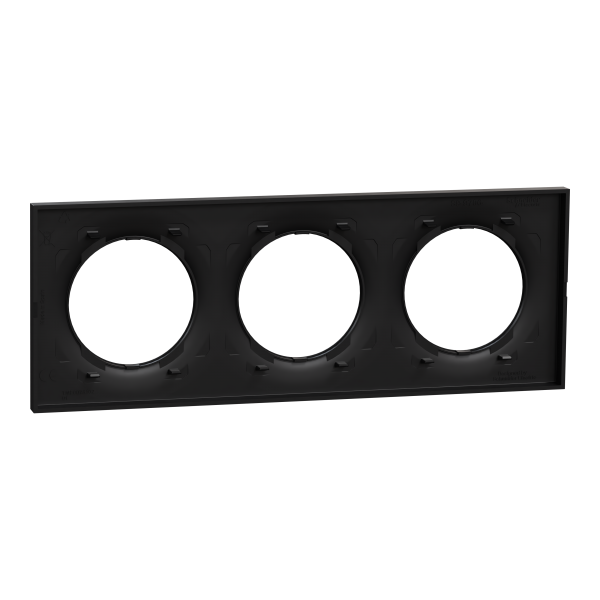 Vignette 3 produit Ref : S949706 | New Odace  Origine - plaque de finition 3 postes - couleur noir