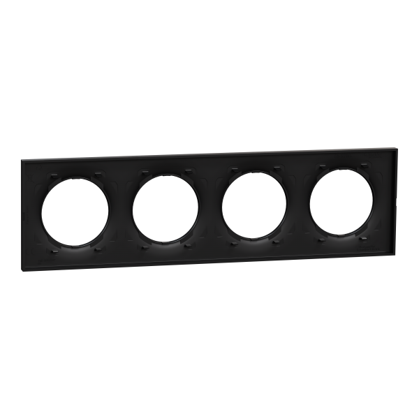 Vignette 3 produit Ref : S949708 | New Odace  Origine - plaque de finition 4 postes - couleur noir