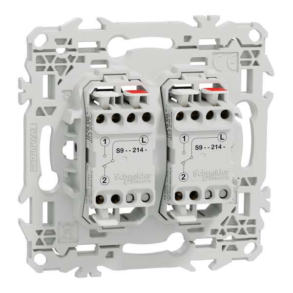 Vignette 3 produit Ref : S980214 | New Odace  - double va-et-vient ou poussoir - 10AX - sans enjoliveur