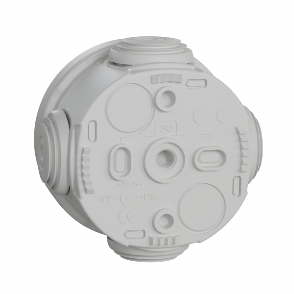 Vignette 3 produit Ref : ENN05001 | Mureva Box, boite de drivation IP55 + embouts diamtre 60, gris