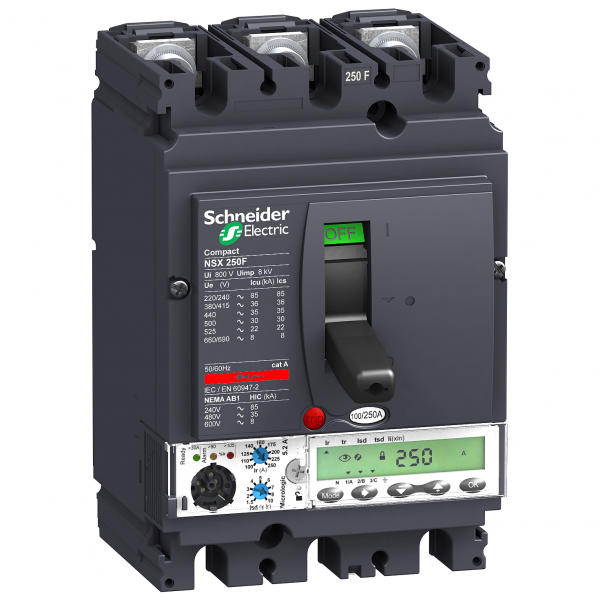 Vignette 3 produit Ref : LV431860 | Compact NSX - NSX250f micrologic 5.2 a 250a 3p3d disjoncteur compact