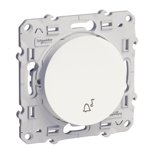 Vignette 3 produit Ref : S520246 | Odace, poussoir Blanc avec symbole carillon,  vis