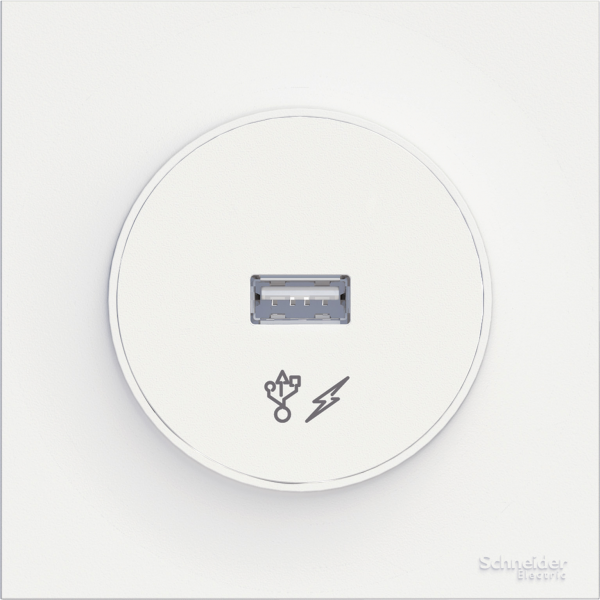 Vignette 3 produit Ref : S520408 | Odace - prise alimentation chargeurs USB blanche - sortie 5V, 1A
