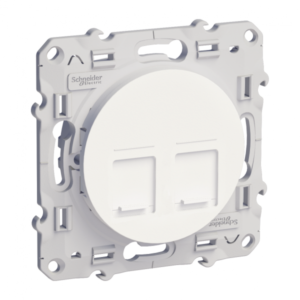 Vignette 3 produit Ref : S520485 | Odace, prise double RJ45 Blanc, grade 1 (tlphone + informatique) cat. 6 UTP