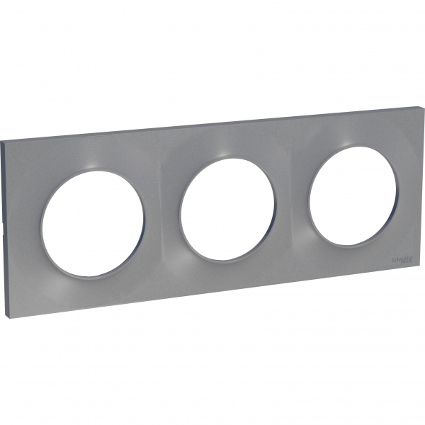 Vignette 3 produit Ref : S520706E | Odace Styl, plaque Alu 3 postes horiz./vert. entraxe 71mm