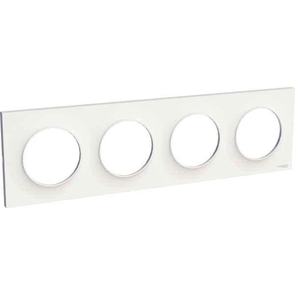 Vignette 3 produit Ref : S520708 | Odace Styl, plaque Blanc 4 postes horizontaux ou verticaux entraxe 71mm