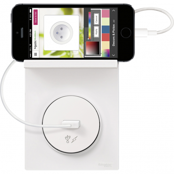 Vignette 3 produit Ref : S520712 | Odace Styl Pratic, plaque Blanc support téléphone mobile, 1 poste