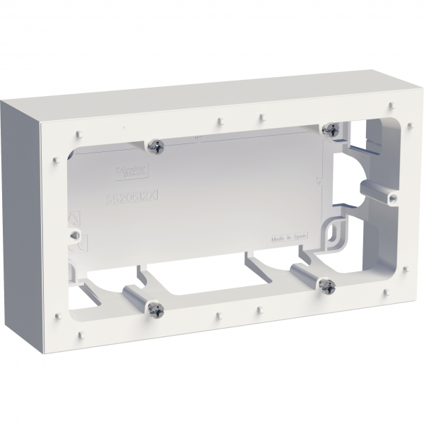 Vignette 3 produit Ref : S520764 | Odace Styl, bote pour montage en saillie Blanc, 2 postes entraxe 71mm