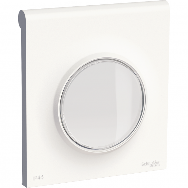 Vignette 3 produit Ref : S520772 | Odace Styl Pratic, plaque Blanc avec couvercle souple translucide 1 poste IP44