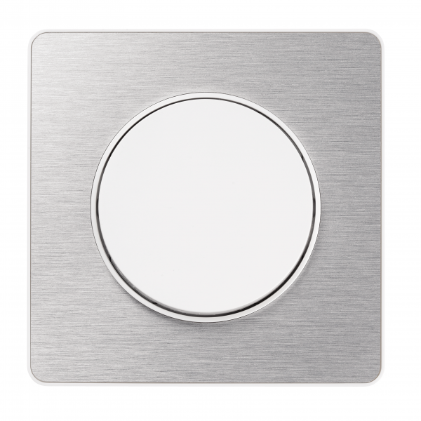 Vignette 3 produit Ref : S520802J | Odace Touch, plaque Aluminium bross avec liser Blanc 1 poste