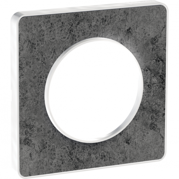 Vignette 3 produit Ref : S520802U | Odace Touch - plaque 1 poste pierre galet avec liser blanc