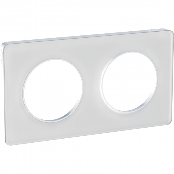 Vignette 3 produit Ref : S520804R | Odace Touch, plaque Translucide Blanc 2 postes horiz./vert. entraxe 71mm
