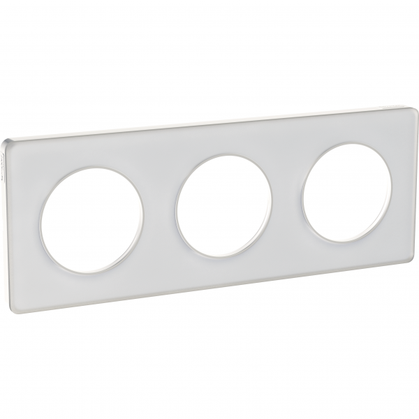 Vignette 3 produit Ref : S520806R | Odace Touch, plaque Translucide Blanc 3 postes horiz./vert. entraxe 71mm