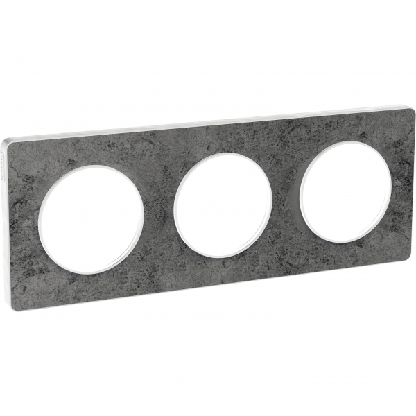 Vignette 3 produit Ref : S520806U | Odace Touch, plaque Pierre Galet 3 postes horiz./vert. entraxe 71mm