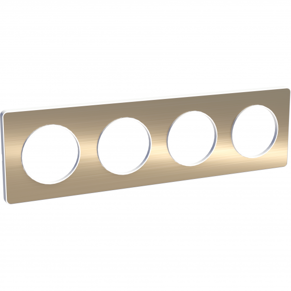 Vignette 3 produit Ref : S520808L | Odace Touch, plaque Bronze bross liser Blanc 4 postes horiz./vert. 71mm