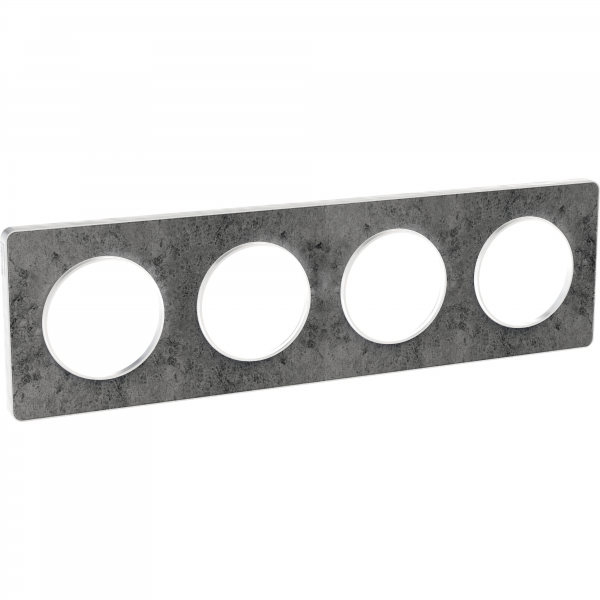 Vignette 3 produit Ref : S520808U | Odace Touch, plaque Pierre Galet 4 postes horiz./vert. entraxe 71mm