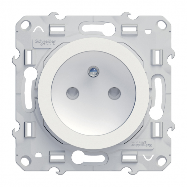 Vignette 3 produit Ref : S523059P | Odace, lot de 40 prises de courant 2P+T Blanc (1 repiquage)