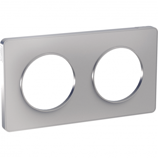 Vignette 3 produit Ref : S530804 | Odace Touch, plaque Alu 2 postes horiz. ou vert. entraxe 71mm