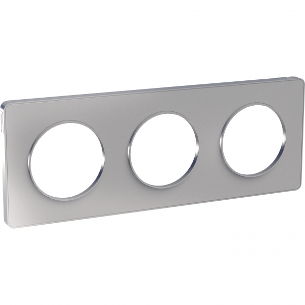Vignette 3 produit Ref : S530806 | Odace Touch, plaque Alu 3 postes horiz. ou vert. entraxe 71mm