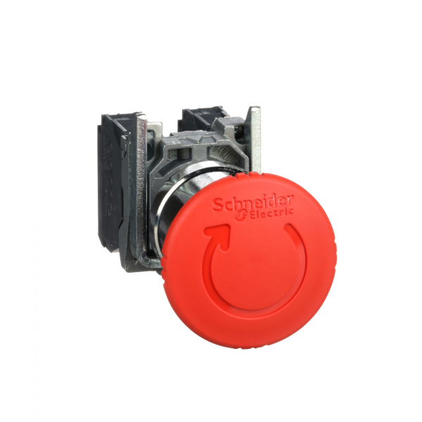 Vignette 3 produit Ref : XB4BS8445 | Harmony XB4 - bouton arrêt urgence - Ø40 - pousser tourner - rouge - 1O+1F - vis