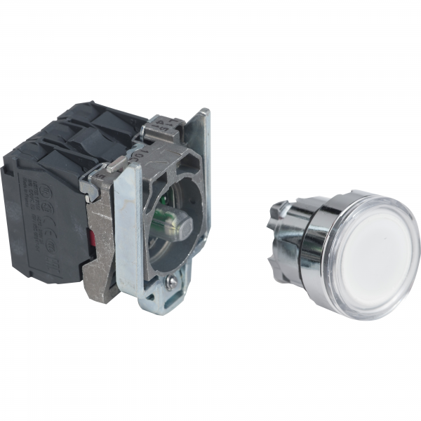 Vignette 3 produit Ref : XB4BW31B5 | Harmony XB4 - poussoir lumineux LED - 1F+1O - blanc - 22 - 24VACDC