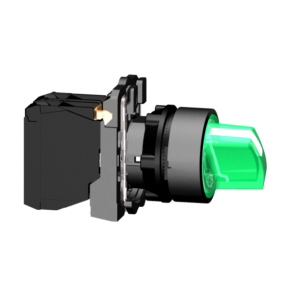 Vignette 3 produit Ref : XB5AK123B5 | Harmony XB5 - bouton  manette lumin - 22 - 2 pos fix - vert - 1O+1F - 24V