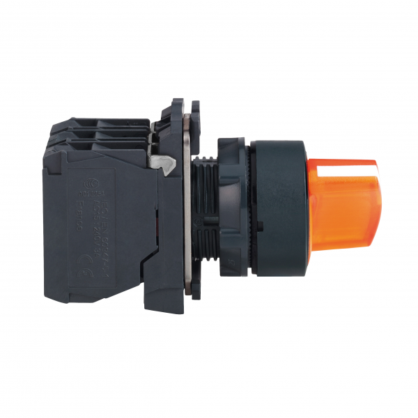 Vignette 3 produit Ref : XB5AK125M5 | Harmony XB5 - bouton à manette lum - Ø22 - 2 pos fix - orange - 1O+1F - 230V