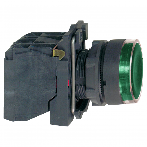 Vignette 3 produit Ref : XB5AW33B5 | Harmony bt-pous lumineux vert Ø22 - impulsion - 24V - 1O+1F