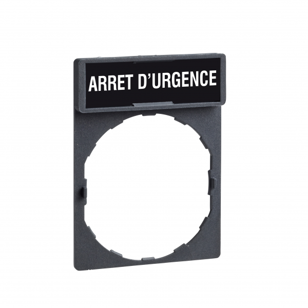 Vignette 3 produit Ref : ZBY2130 | Harmony - porte-�tiquette 30x40 + �tiquette 'ARRET D'URGENCE' 8x27 - blanc/rouge
