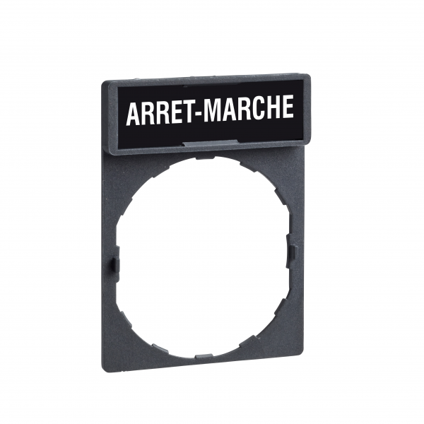 Vignette 3 produit Ref : ZBY2166 | Harmony - porte-�tiquette 30x40 + �tiquette 'ARRET-MARCHE' 8x27 - blanc/noir