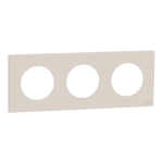 SCHNEIDER ELECTRIC New odace  - plaque de finition 3 postes - couleur beige sable S902706