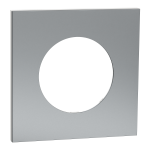 SCHNEIDER ELECTRIC New odace  mtal - plaque de finition 1 poste - effet titane support blanc S910702