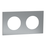 SCHNEIDER ELECTRIC New odace  mtal - plaque de finition 2 postes - effet titane support blanc S910704