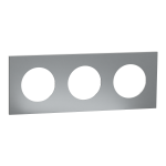 SCHNEIDER ELECTRIC New odace  mtal - plaque de finition 3 postes - effet titane support blanc S910706