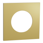 SCHNEIDER ELECTRIC New odace  mtal - plaque de finition 1 poste - effet laiton support blanc S911702