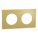SCHNEIDER ELECTRIC New odace  mtal - plaque de finition 2 postes - effet laiton support blanc S911704