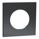 SCHNEIDER ELECTRIC New odace  mtal - plaque de finition 1 poste - effet perle noire support noir S912702