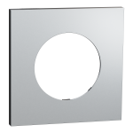SCHNEIDER ELECTRIC New odace  mtal - plaque de finition 1 poste - effet aluminium support noir S913702