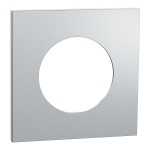 SCHNEIDER ELECTRIC New odace  mtal - plaque de finition 1 poste - effet aluminium support blanc S914702