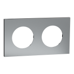 SCHNEIDER ELECTRIC New odace  mtal - plaque de finition 2 postes - effet titane support noir S915704