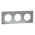 SCHNEIDER ELECTRIC New odace  mtal - plaque de finition 3 postes - effet titane support noir S915706