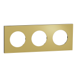 SCHNEIDER ELECTRIC New odace  mtal - plaque de finition 3 postes - effet laiton support noir S916706
