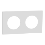 SCHNEIDER ELECTRIC New odace  mtal - plaque de finition 2 postes - effet cramique blanc support blanc S917704