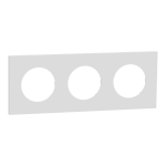 SCHNEIDER ELECTRIC New odace  mtal - plaque de finition 3 postes - effet cramique blanc support blanc S917706